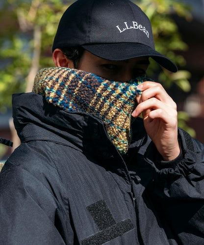 格紋羊羔絨抓絨圍巾