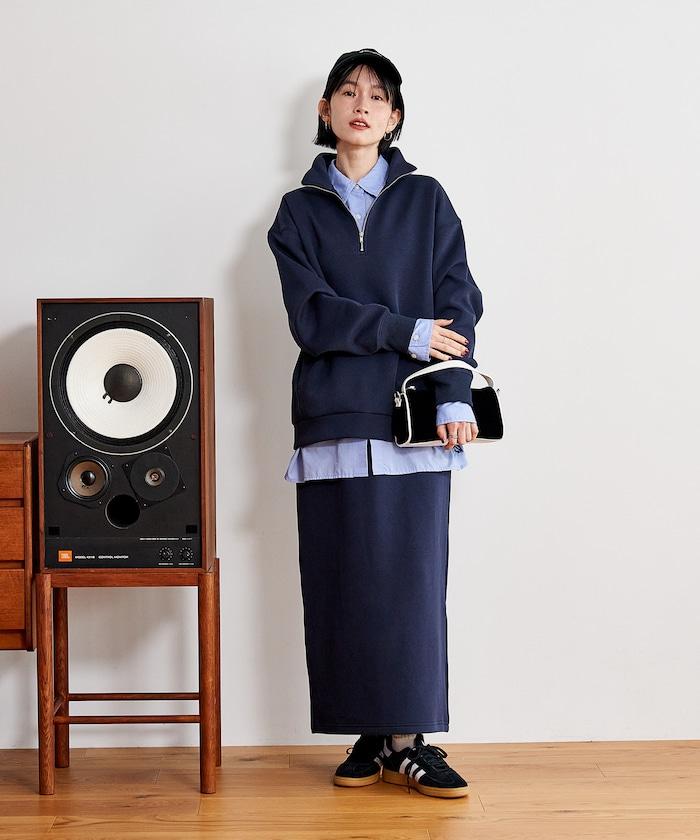 【套裝商品】粘合半拉鍊裙套裝