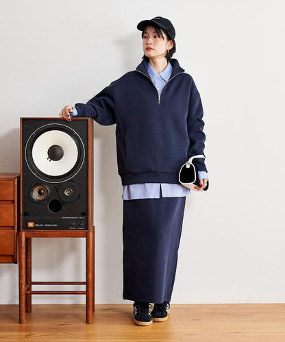 【套裝商品】粘合半拉鍊裙套裝