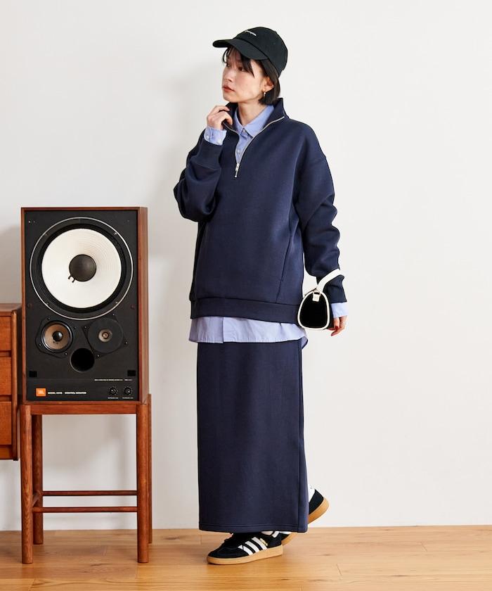 【套裝商品】粘合半拉鍊裙套裝