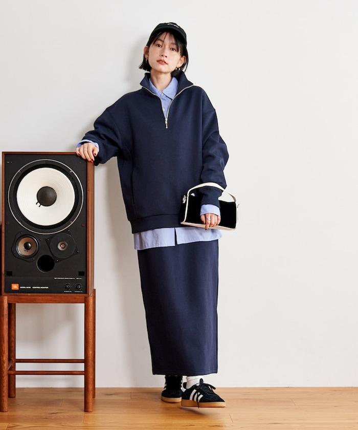 【套裝商品】粘合半拉鍊裙套裝