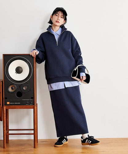 【套裝商品】粘合半拉鍊裙套裝