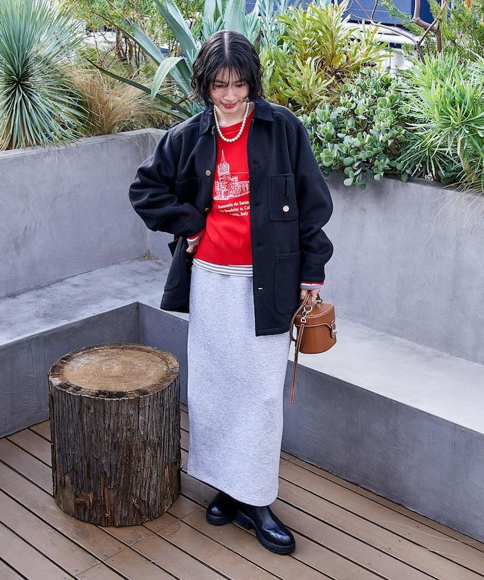 【套裝商品】粘合半拉鍊裙套裝