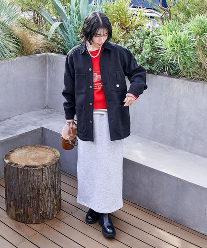 【套裝商品】粘合半拉鍊裙套裝