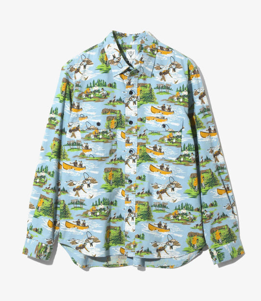 South2west8 印花法蘭絨工裝襯衫