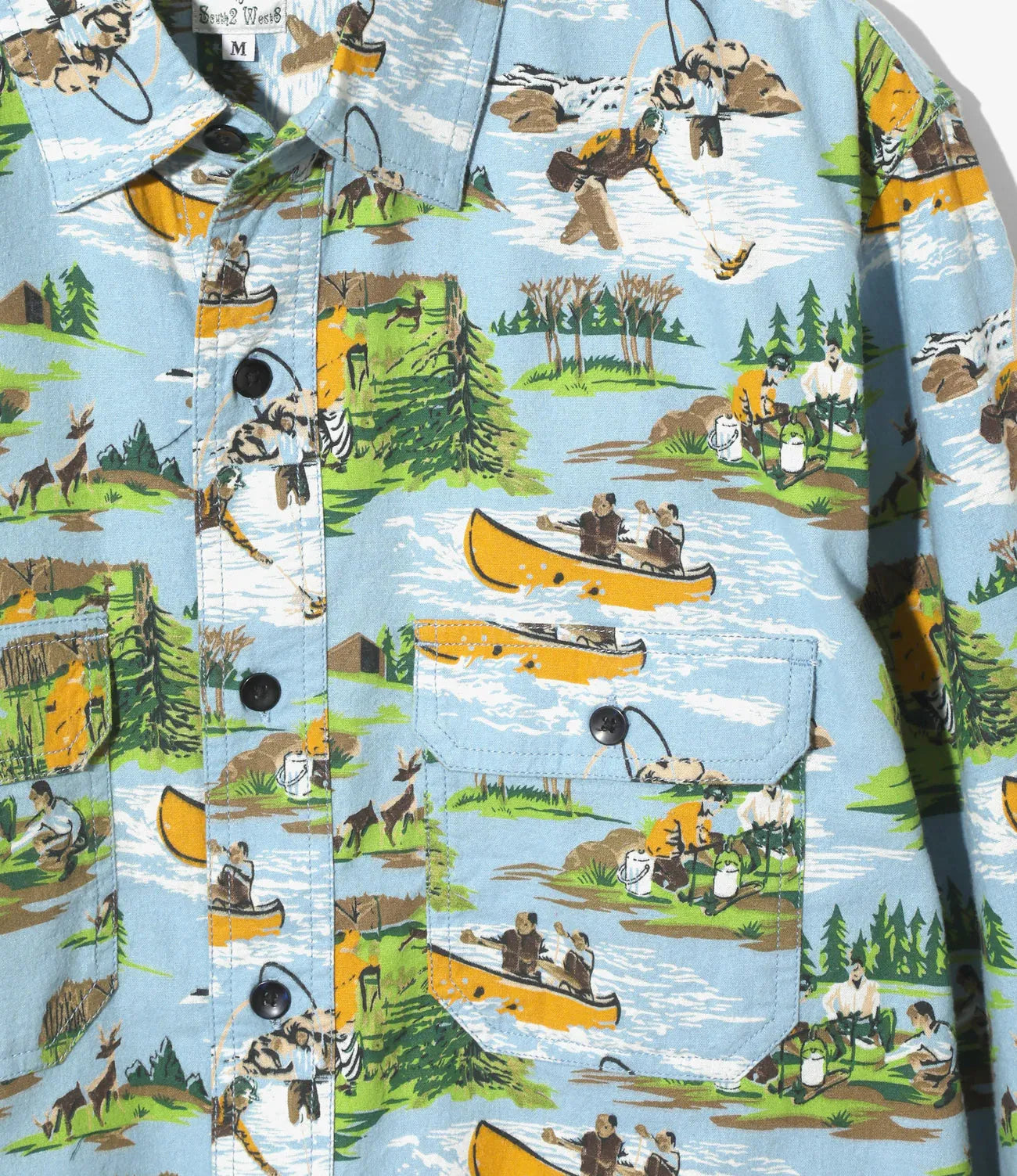 South2west8 印花法蘭絨工裝襯衫