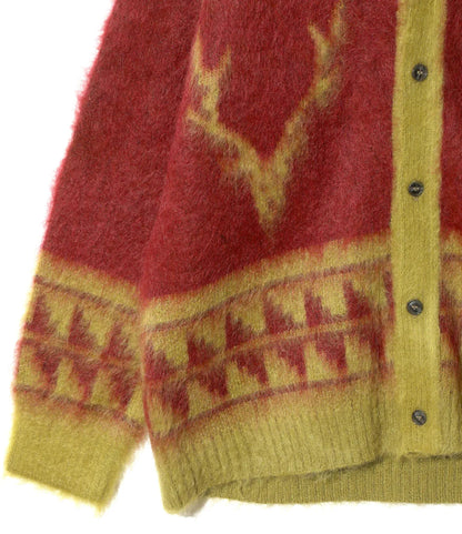 South2west8 Mohair V領北歐骷髏圖案針織開衫