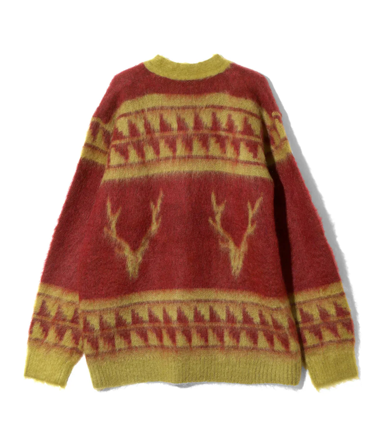 South2west8 Mohair V領北歐骷髏圖案針織開衫