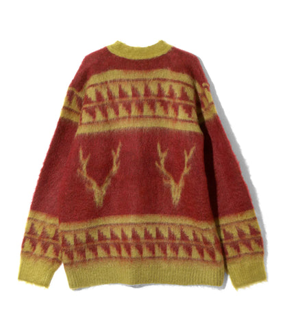 South2west8 Mohair V領北歐骷髏圖案針織開衫