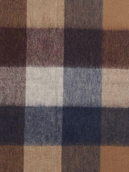 Barbour 羊毛格紋圍巾