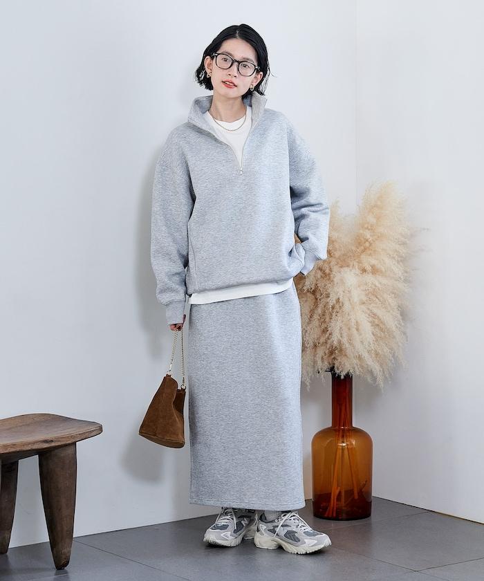 【套裝商品】粘合半拉鍊裙套裝