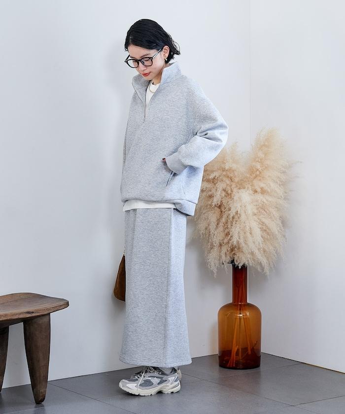 【套裝商品】粘合半拉鍊裙套裝