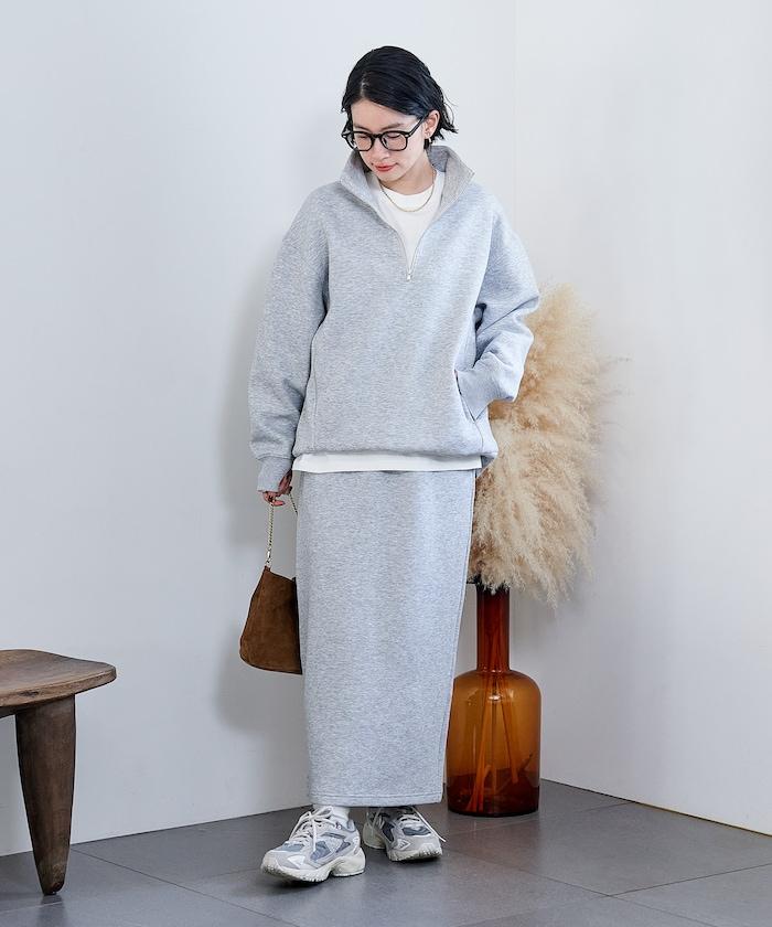 【套裝商品】粘合半拉鍊裙套裝