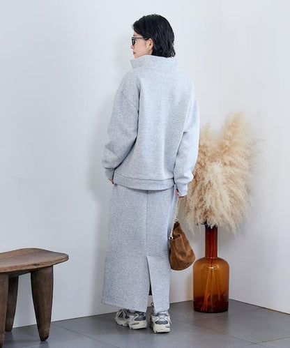 【套裝商品】粘合半拉鍊裙套裝