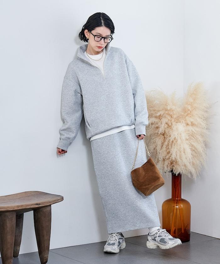 【套裝商品】粘合半拉鍊裙套裝