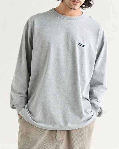 NANGA ECO HYBRID BOX LOGO 刺繡 長袖T恤（男女同款）