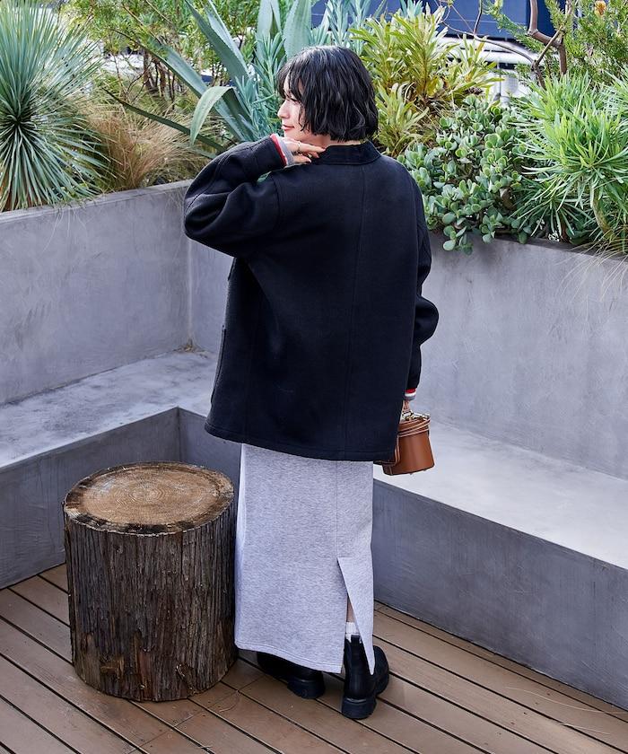 【套裝商品】粘合半拉鍊裙套裝