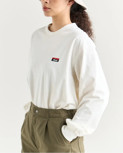 NANGA ECO HYBRID BOX LOGO 刺繡 長袖T恤（男女同款）
