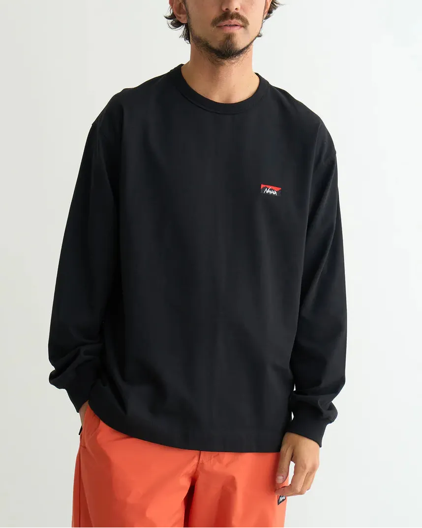 NANGA ECO HYBRID BOX LOGO 刺繡 長袖T恤（男女同款）