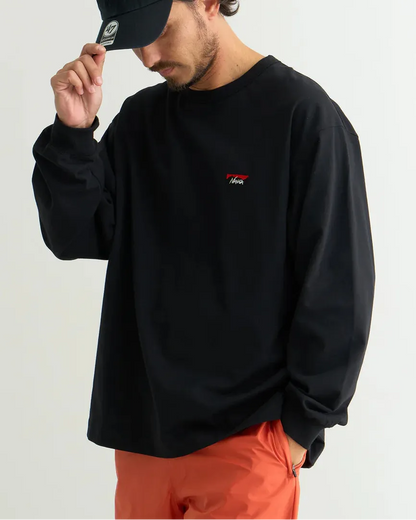 NANGA ECO HYBRID BOX LOGO 刺繡 長袖T恤（男女同款）
