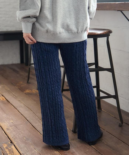 絨線編織針織長褲