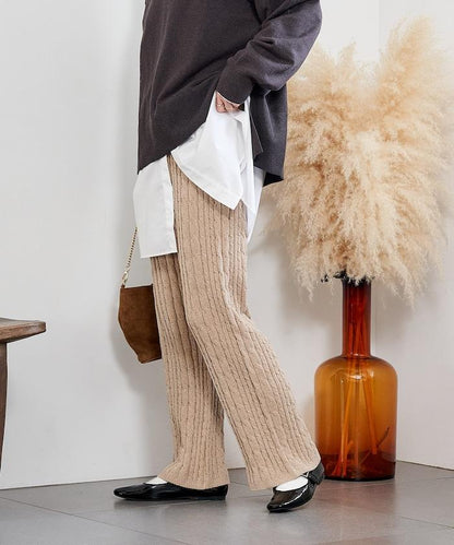絨線編織針織長褲