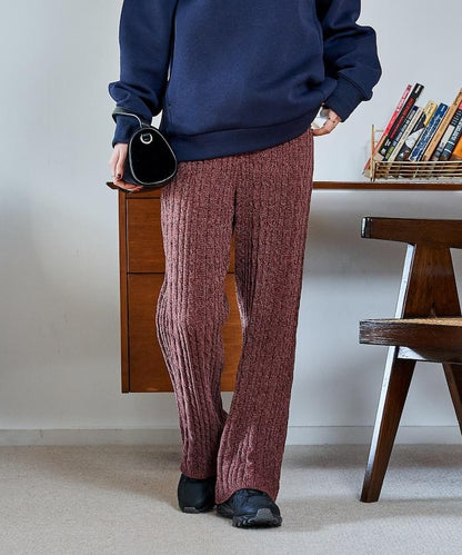 絨線編織針織長褲