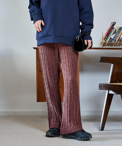 絨線編織針織長褲
