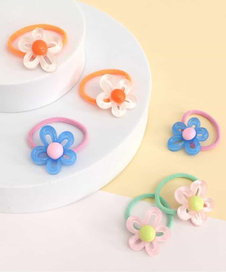 透明花朵發繩2個裝