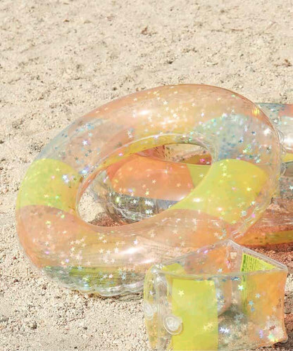 透明格紋亮片泳圈_浮圈