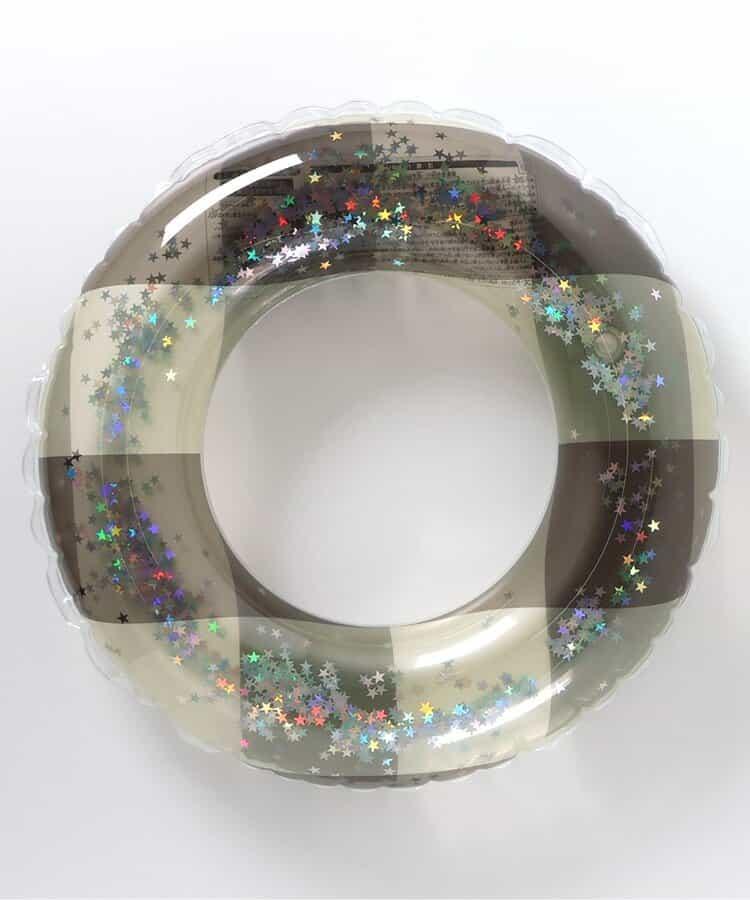 透明格紋亮片泳圈_浮圈