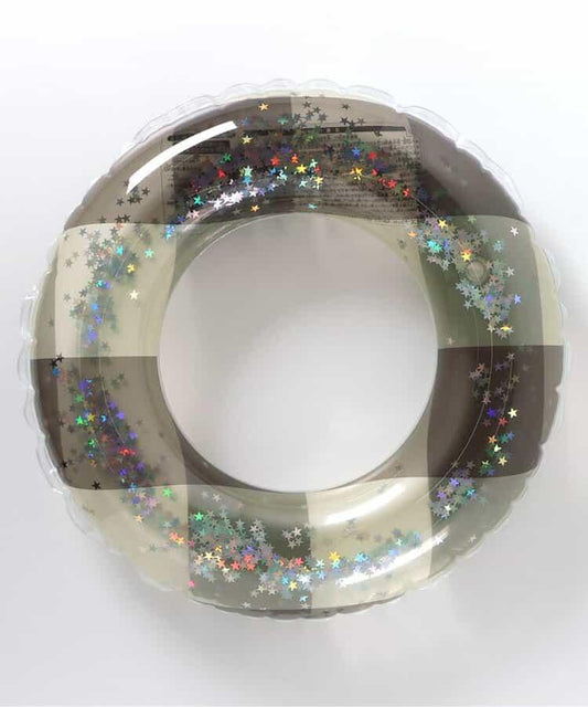 透明格紋亮片泳圈_浮圈