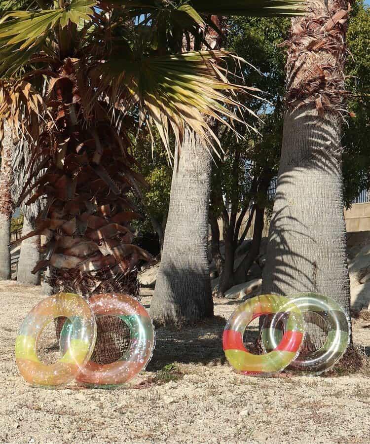 透明格紋亮片泳圈_浮圈