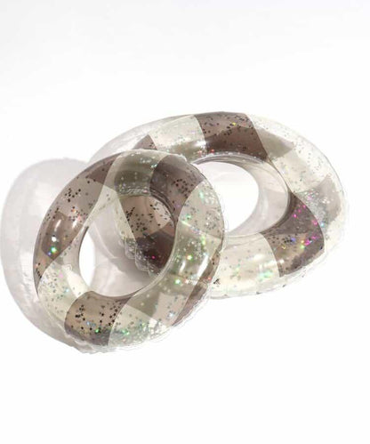 透明格紋亮片泳圈_浮圈