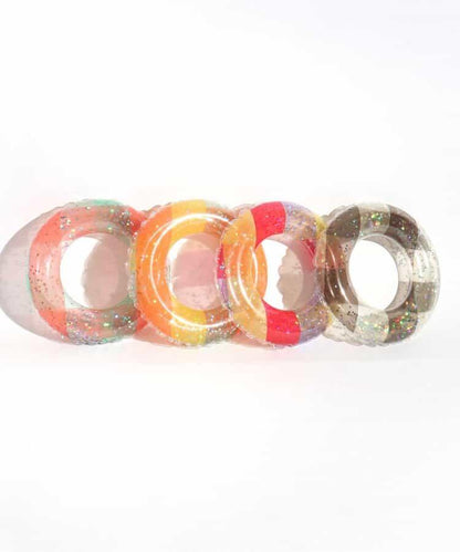 透明格紋亮片泳圈_浮圈