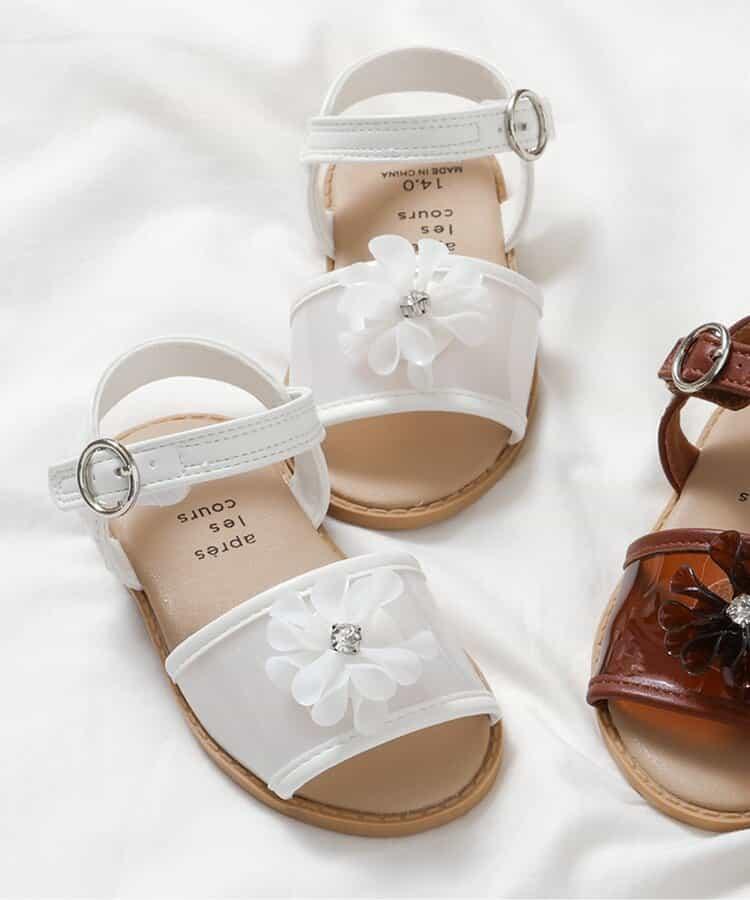 透明花朵裝飾涼鞋