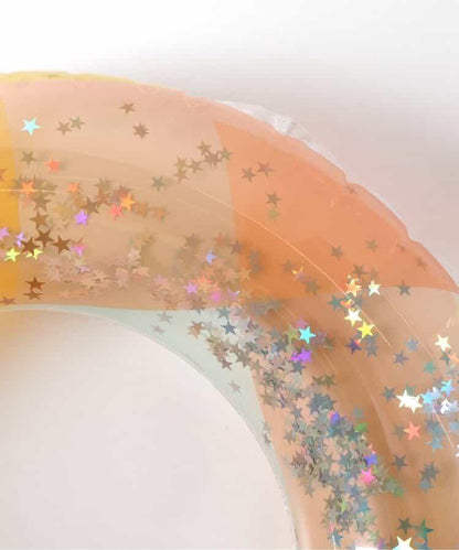 透明格紋亮片泳圈_浮圈