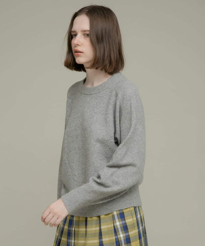 絨感圓領針織套頭衫