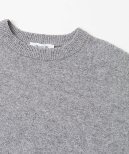 絨感圓領針織套頭衫