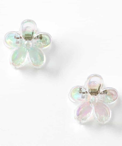 蝴蝶結花朵透明發夾2個裝