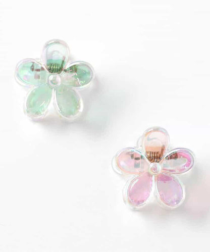 蝴蝶結花朵透明發夾2個裝