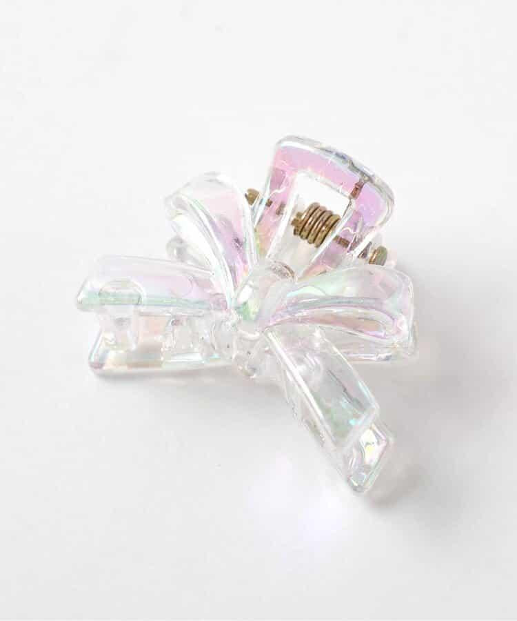 蝴蝶結花朵透明發夾2個裝