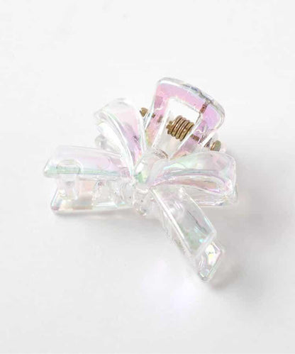 蝴蝶結花朵透明發夾2個裝