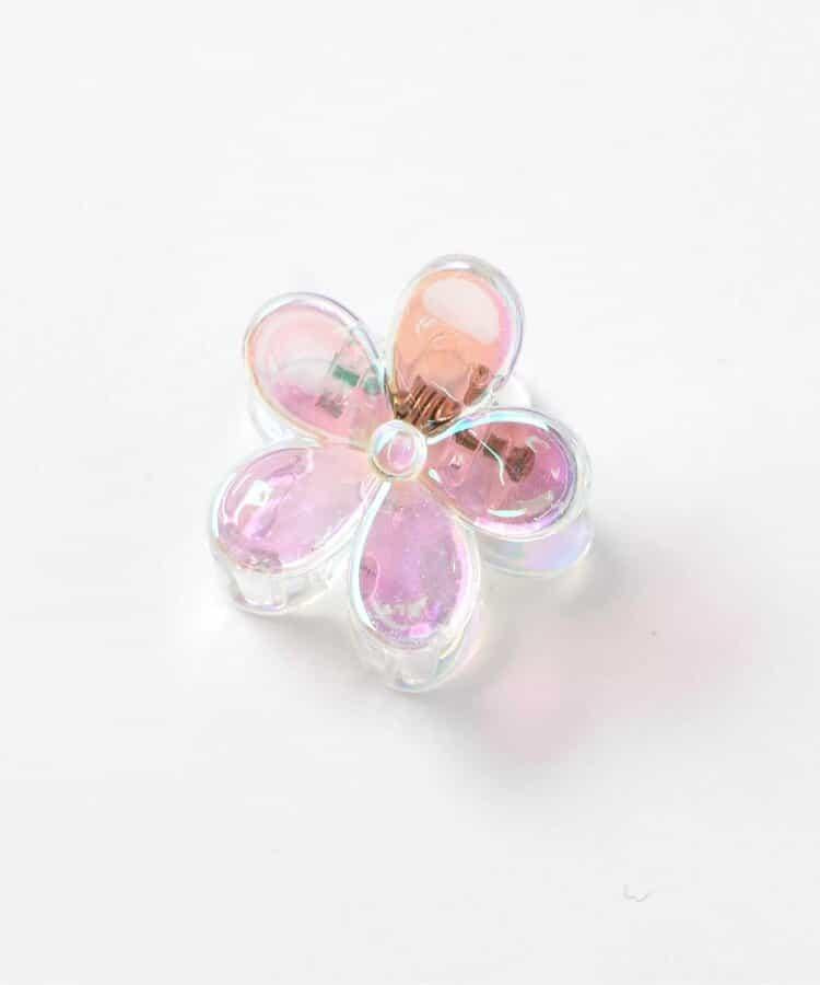 蝴蝶結花朵透明發夾2個裝