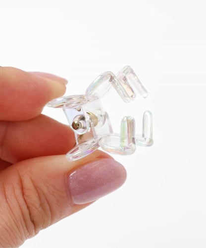 蝴蝶結花朵透明發夾2個裝