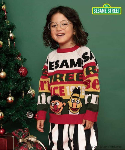 芝麻街 兩色兩款提花毛衣