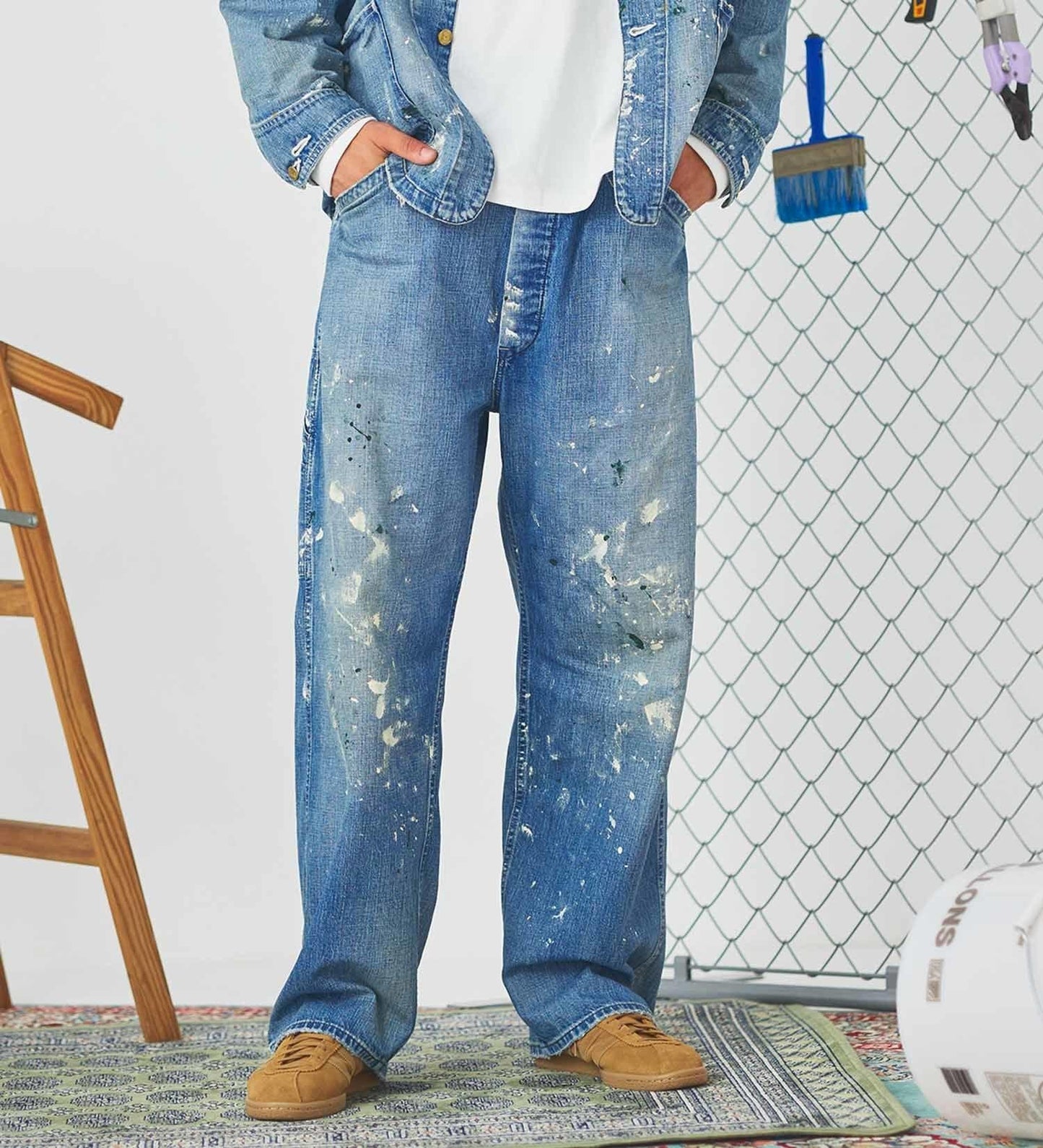 復古 Lee VINTAGE PAINTER PANTS/DENIM 【DUNGAREES】 牛仔褲