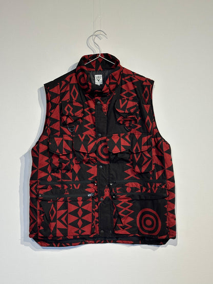 多口袋拉鍊設計 Cotton Ripstop 印花 夾棉馬甲 Multi-Pocket Zipped Padding Vest