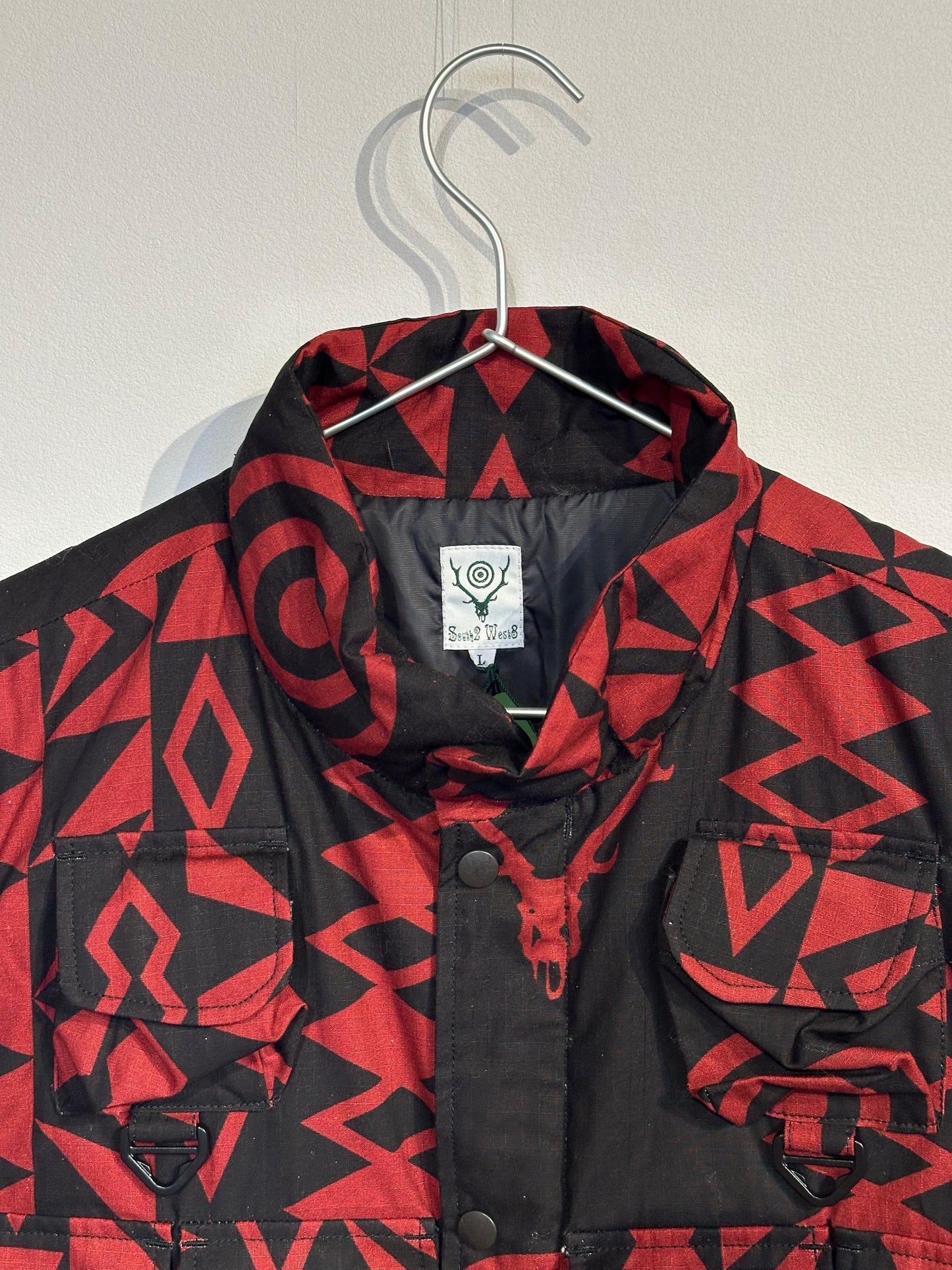 多口袋拉鍊設計 Cotton Ripstop 印花 夾棉馬甲 Multi-Pocket Zipped Padding Vest