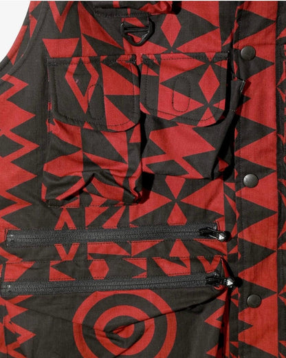 多口袋拉鍊設計 Cotton Ripstop 印花 夾棉馬甲 Multi-Pocket Zipped Padding Vest